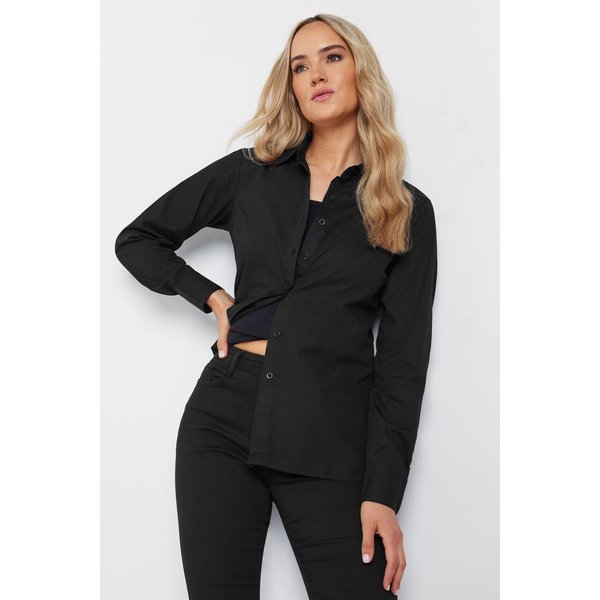 Long Tall Sally Women's Tall Long Sleeve Fitted Shirt in Black | Size: 14