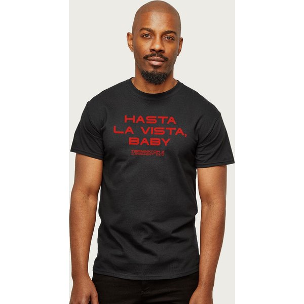 Terminator Men's 2 Judgement Day Hasta La Vista Baby T-Shirt in Black | Size: Medium