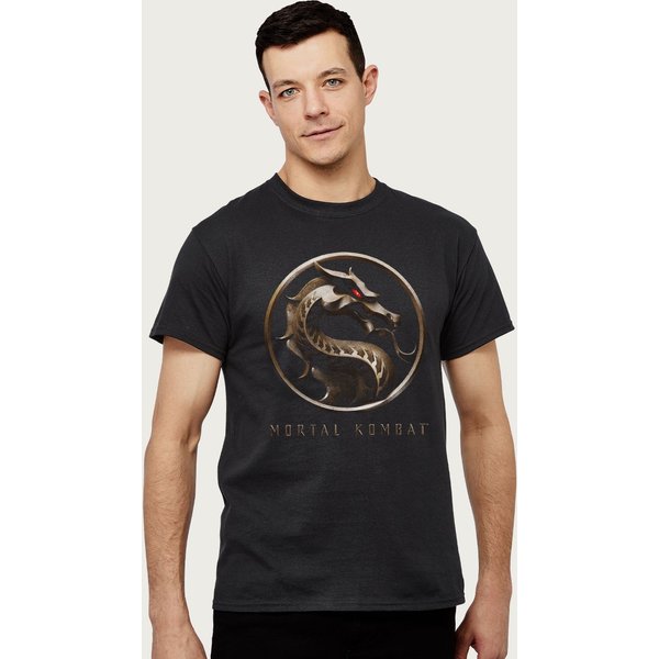 MORTAL KOMBAT Men's Classic Logo T-Shirt in Black | Size: Medium