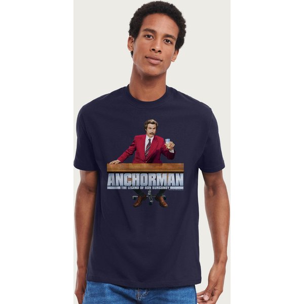 Anchorman Men's Channel 4 News Team T-Shirt in Navy | Size: 2XL