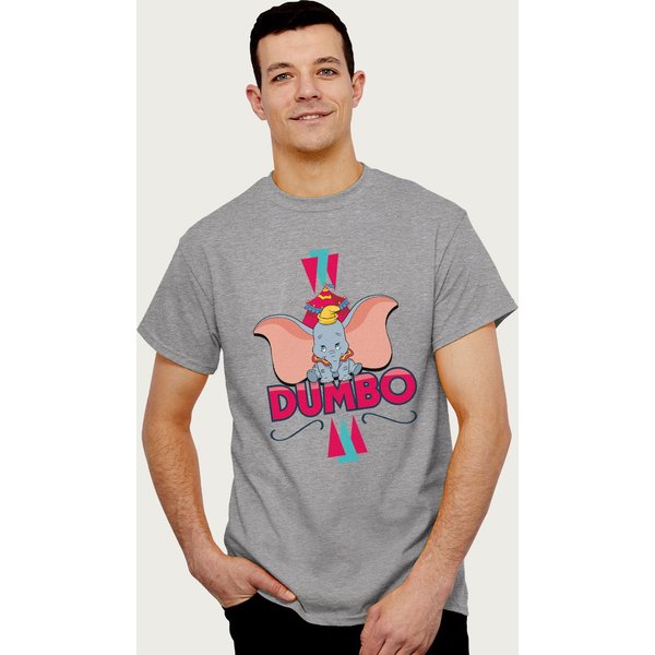 Dumbo Men's Circus Art Disney T-Shirt in Mid Grey | Size: XL