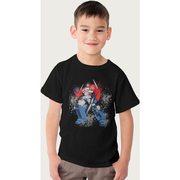 Transformers Optimus Prime Splatter T-Shirt in Black | Size: 7-8 Years