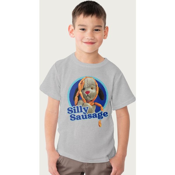 Sooty Sweep Silly Sausage T-Shirt in Mid Grey | Size: 3-4 Years