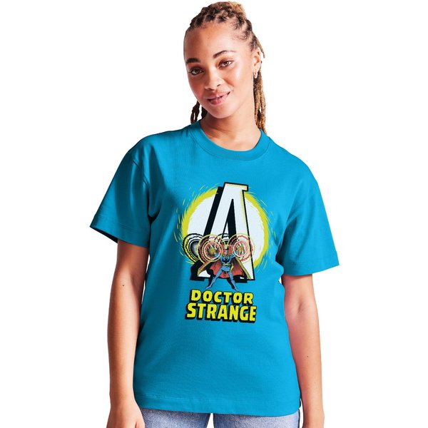 Doctor Strange Women's Spellcasting Relaxed Fit Marvel T-Shirt in Mid Blue | Size: Medium