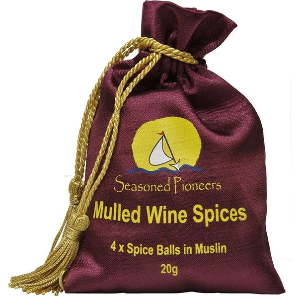 Seasoned Pioneers Traditional Mulled Wine Spice in Gift Bag 20g in Burgundy