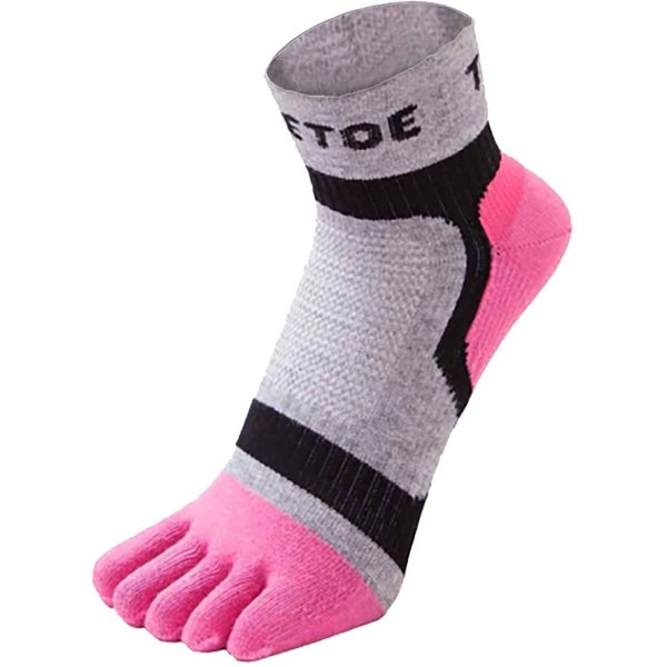 TOETOE Women's 1 Pack Sports Light Runner Toe Socks & Women in Pink | Size: 3-5