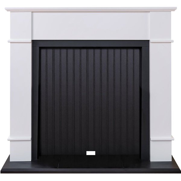 Adam Oxford Stove Fireplace in Pure White & Black 48 Inch, Black