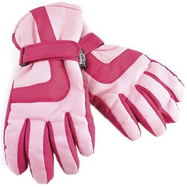 Thinsulate Boy's 3M Lined Waterproof Thermal Ski Gloves in Pink | Size: 12-13 Years