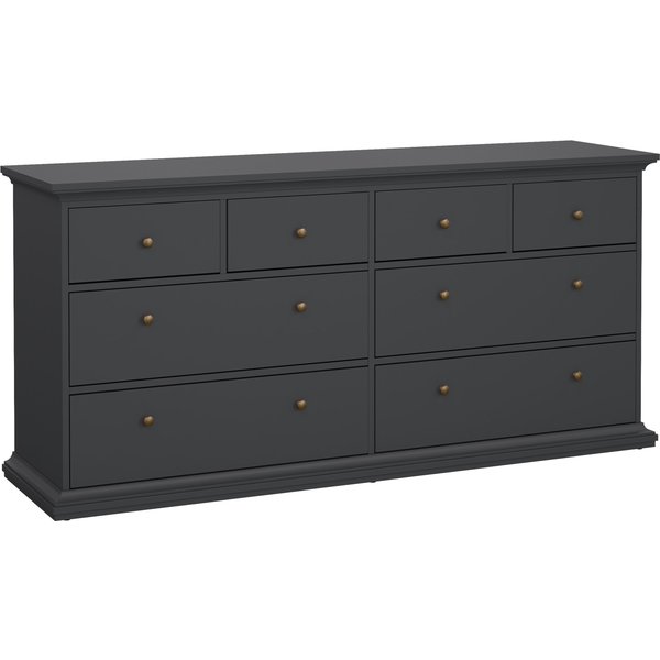 Paris chest of 8 Drawers, Grey