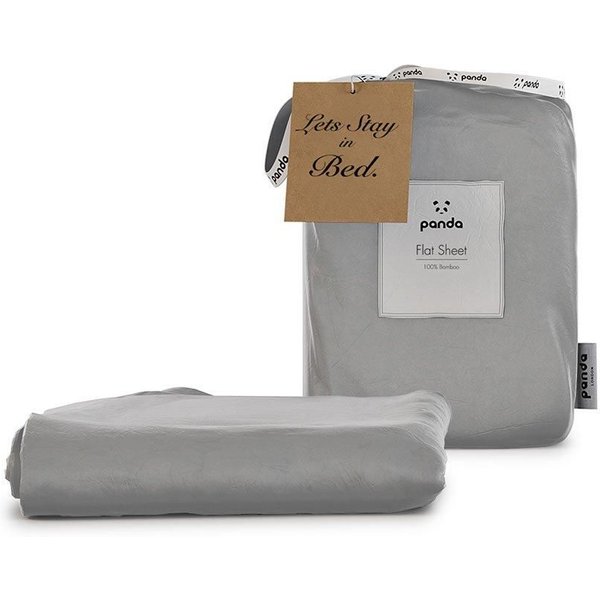 Panda 100% Bamboo Flat Sheet Quiet Grey - King, Silver