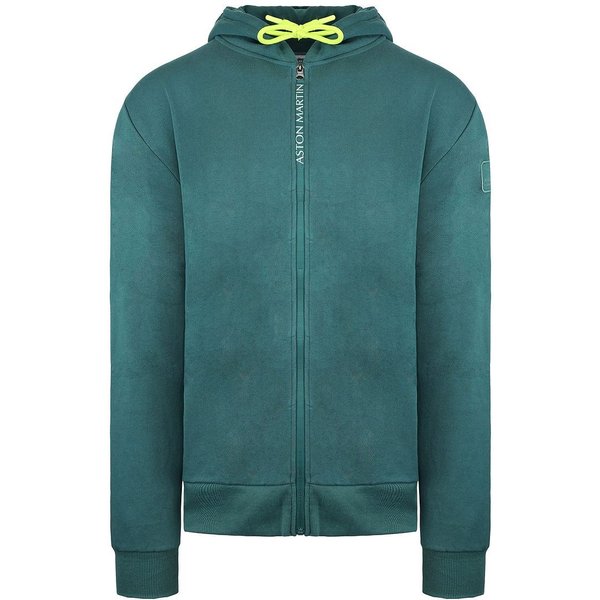 Aston Martin Men's F1 Official Team Long Sleeve Zip Up GreenHoodie in Green | Size: 2XL