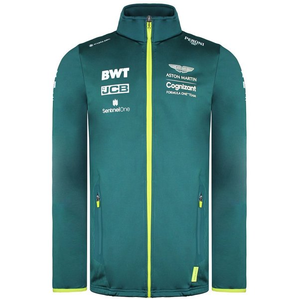 Aston Martin Men's Cognizant F1 Official Team Long Sleeve Zip Up Green Softshell Jacket | Size: 2XL