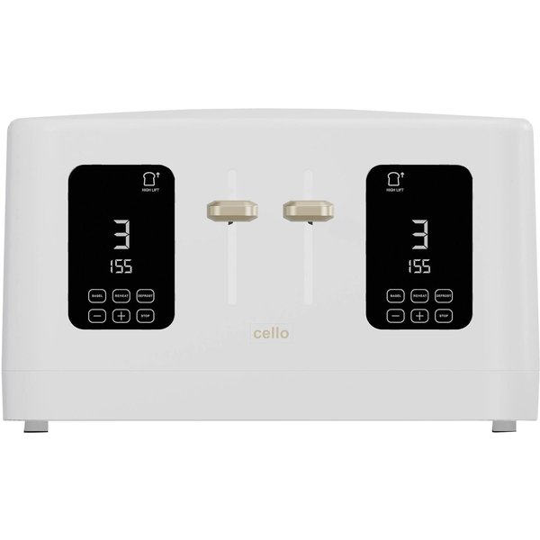 Cello 4 Slice Digital Toaster - White, White