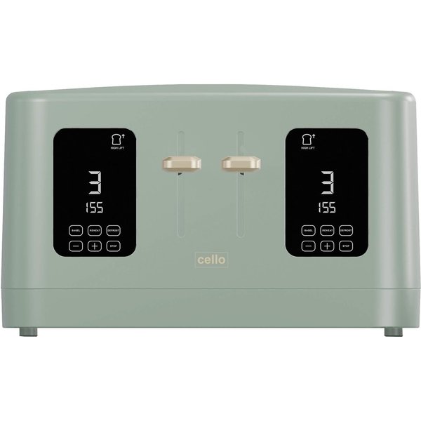 Cello 4 Slice Digital Toaster - Green, Green