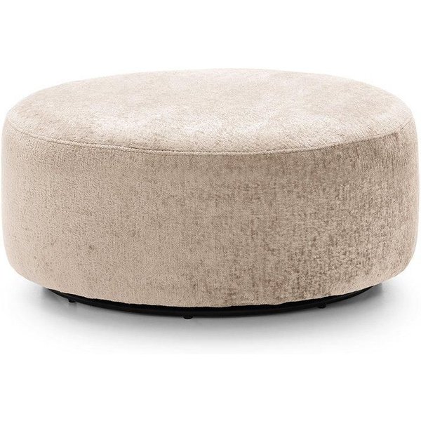 Abakus Direct Harriet Crushed Chenille Large Swivel Footstool in Cream