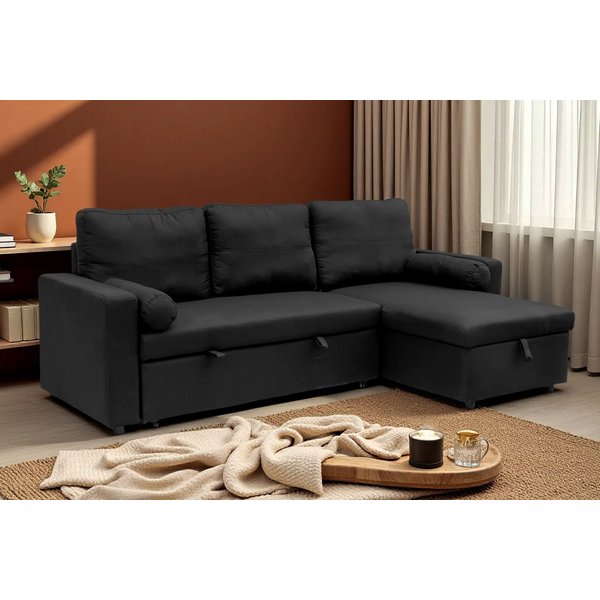 Outdoor Living Manhattan 3 Seat Corner Sofa Bed Set - Left Or Right, Black