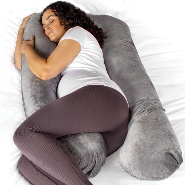Aamira U-Shaped Pregnancy Support Pillow in Dark Grey