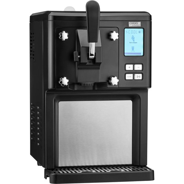 Cooks Professional Digital Luxury Soft Serve Ice Cream Maker Machine 1.5L with Self-Cooling Compressor in Black