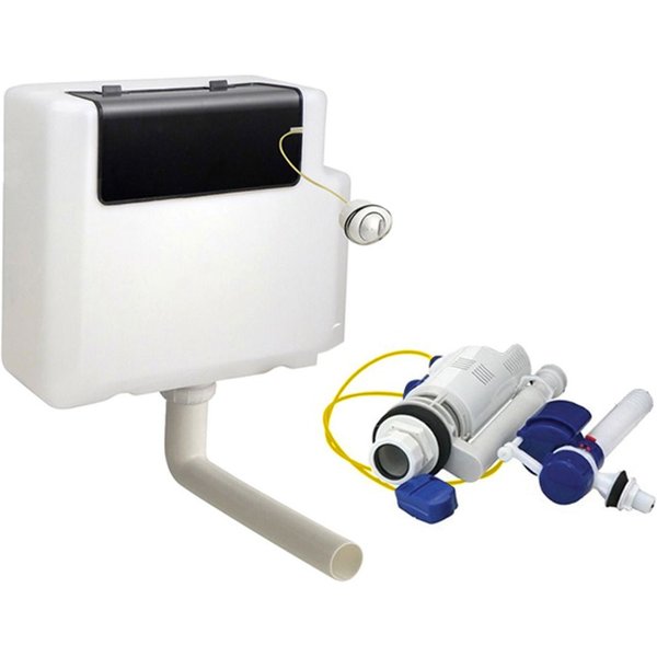 Nes Home Concealed Cistern for Toilets, Front Access, 6L Dual Flush with Button in Grey