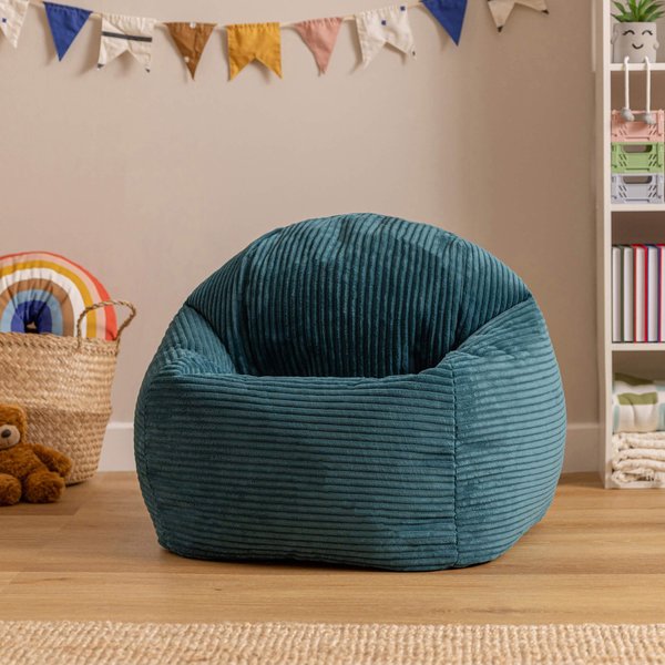 icon Kids Corduroy Beanbag Recliner in Teal