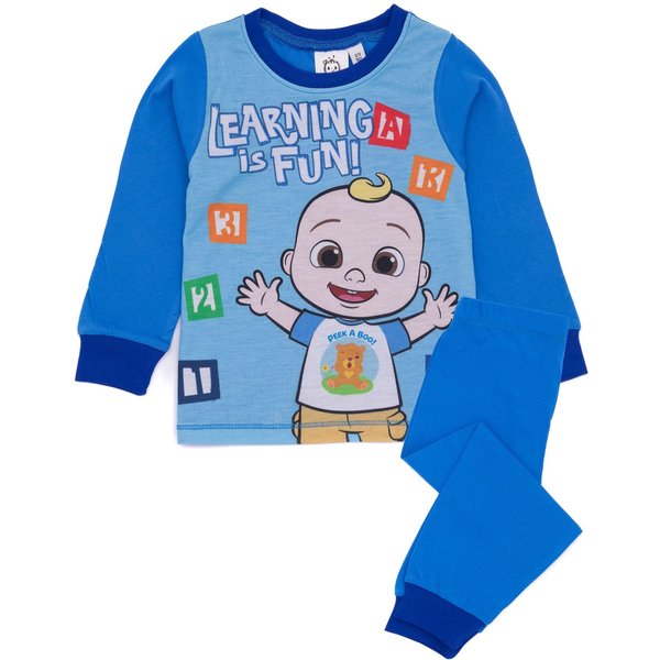 Cocomelon Boy's Kids Long Sleeve Long Leg Pyjama Set (Blue) in Blue | Size: 18-24 m