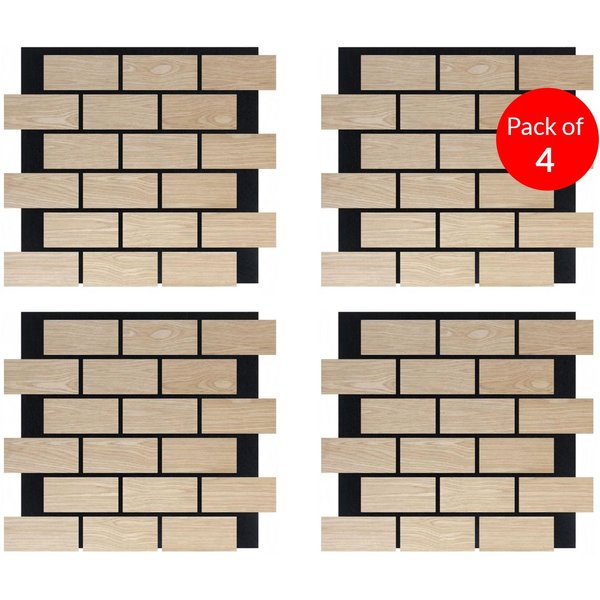 Britwall Brick Pattern Acoustic Wall Panel - Pet + Mdfsize: 610 X 690 Mm