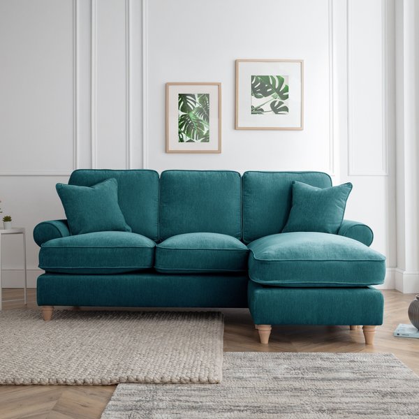 Sofa Dept Donovan Right Hand Chaise Sofa Manhattan Emerald, Green