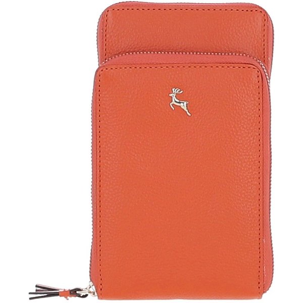Ashwood Leather Women's 'Incanto Cuoio' Crossbody Phone Bag in Orange