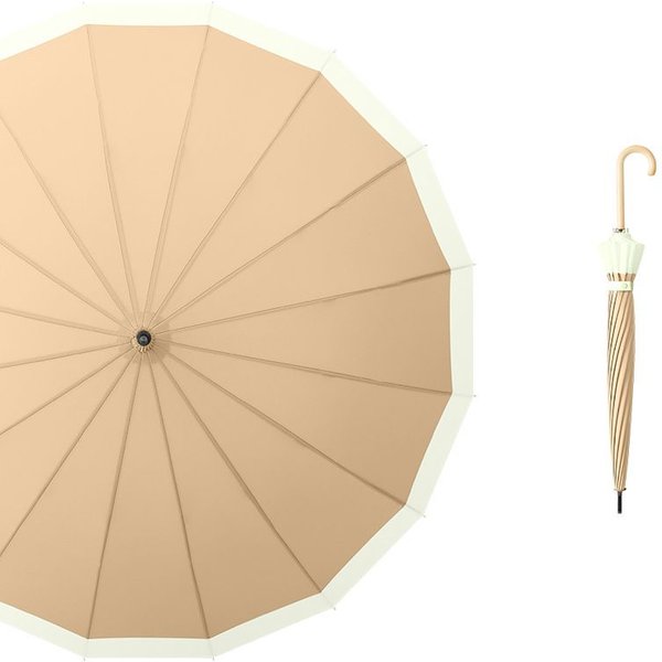 PEACH ACCESSORIES Women's Two Tones Pastel Colour Umbrella in Taupe
