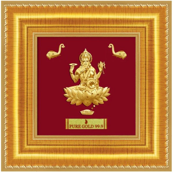 Raina Jewels Women's 24ct Pure Gold Leaf Lakshmi Frame 12.7 x 12.7cm | Size: W12" x H12"