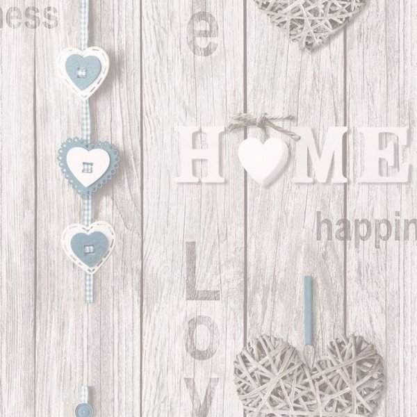 Fine Décor Love Your Home Wallpaper in Mid Blue