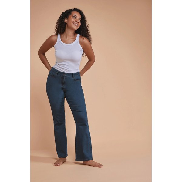 M&Co Women's Petite High Waisted Bootcut Jeans in Blue | Size: 26R