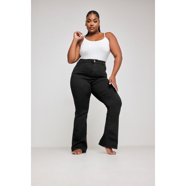 Yours Women's Bootcut Stretch Jeans in Black | Size: 14S