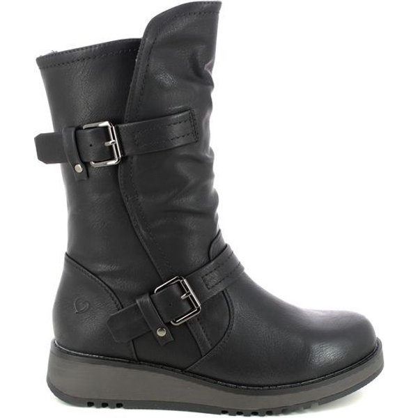 Heavenly Feet Women's HANNAH4 Mid Calf Side Zip Boots in Black | Size: 4
