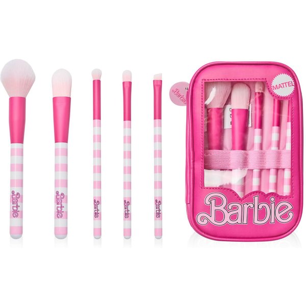 Barbie Women's Adult Makeup Brush Set (Pink) in Pink