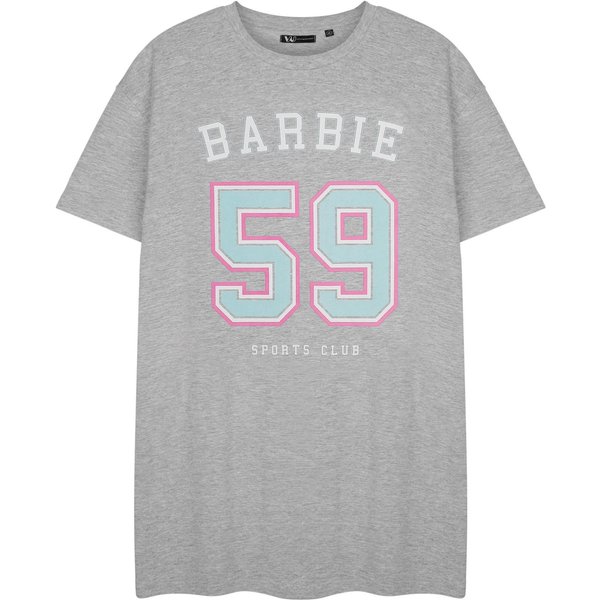 Barbie Women's Short Sleeve Nightdress | Grey Marl | Official Merch | Size: 2XL