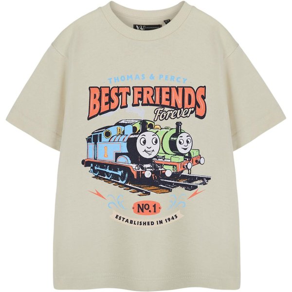 Boy's Thomas & Friends Short Sleeved T-Shirt | Boys Beige | Official | Size: 2-3 Years