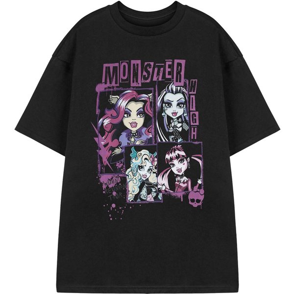 Monster High Women's Adult Short Sleeved T-Shirt (Black) in Black | Size: Medium