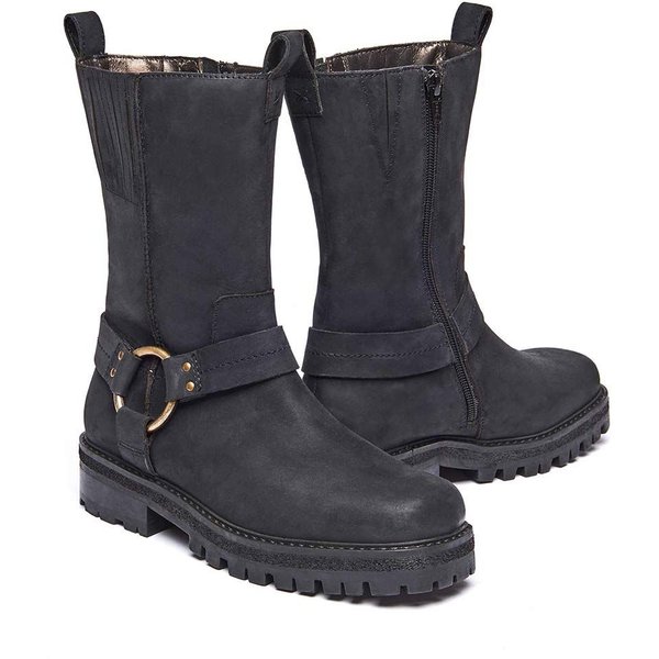 Moshulu Women's 'Firth' Squared Toe Biker Boot in Black | Size: 7