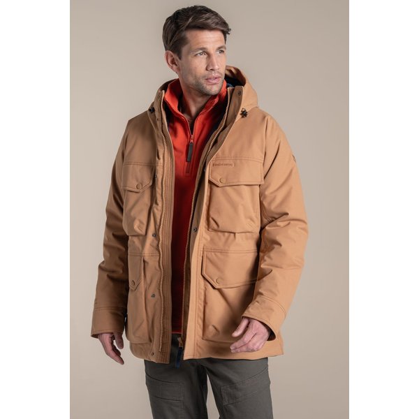 Craghoppers Men's Hamps Waterproof Breathable Padded Insulated Jacket in Tan | Size: 2XL