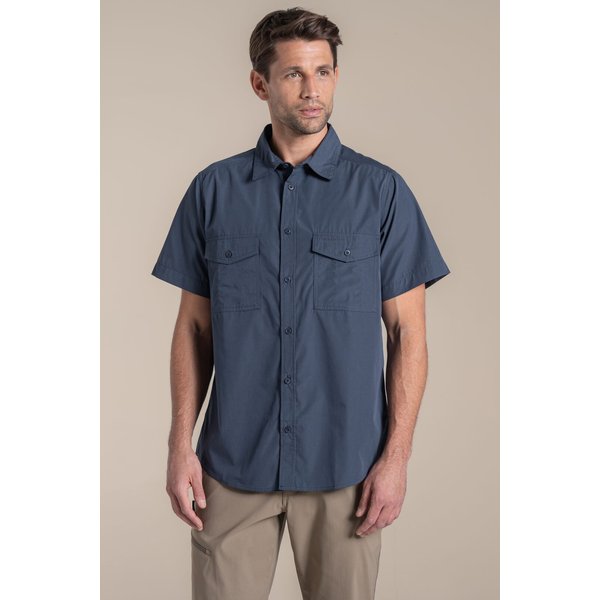 Craghoppers Men's Kiwi II Short Sleeved Shirt in Pale Blue | Size: 2XL