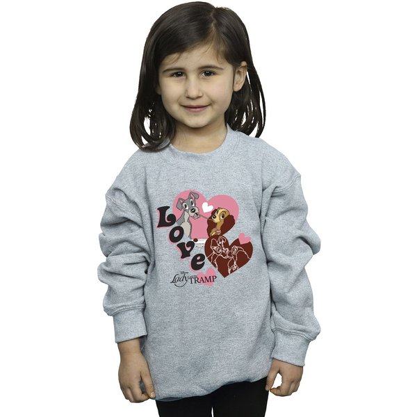 Lady And The Tramp Girl's Spaghetti Love Sweatshirt in Grey | Size: 12-13 Years