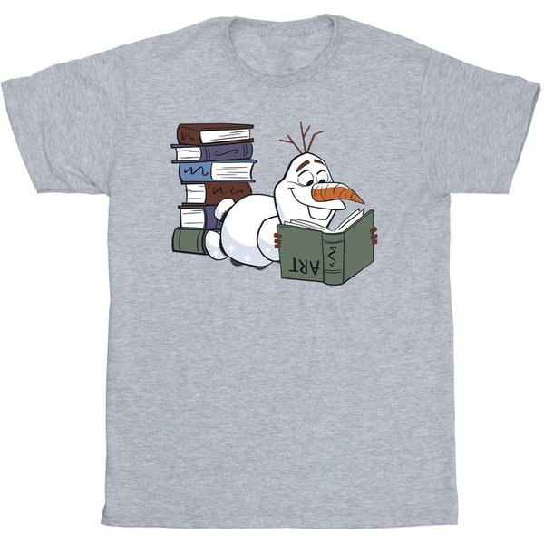 Frozen Boy's Olaf Reading T-Shirt in Grey | Size: 12-13 Years