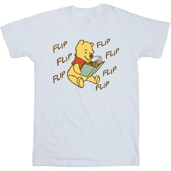 Winnie The Pooh Boy's Flip Flip Flip Cotton T-Shirt in White | Size: 12-13 Years