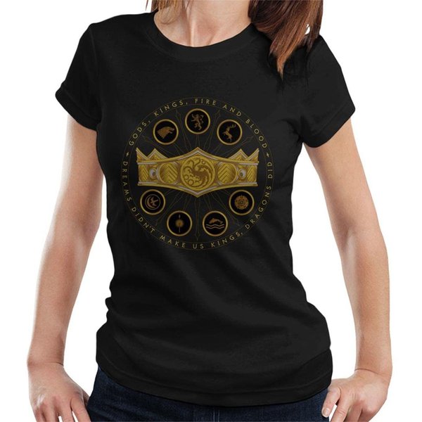 House Of The Dragon Women's Don´t Make Dreams Cotton T-Shirt in Black | Size: Small