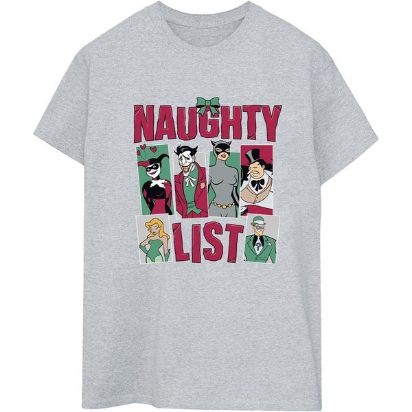 Batman Women's Naughty List Boyfriend T-Shirt in Grey | Size: 3XL