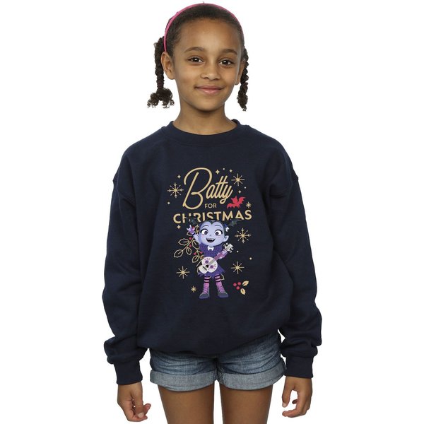 Vampirina Girl's Snowflake Printed Black Sweatshirt in Navy | Size: 12-13 Years