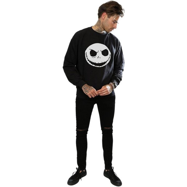 Nightmare Before Christmas Men's Jack Skellington Cotton Sweatshirt in Black | Size: 2XL