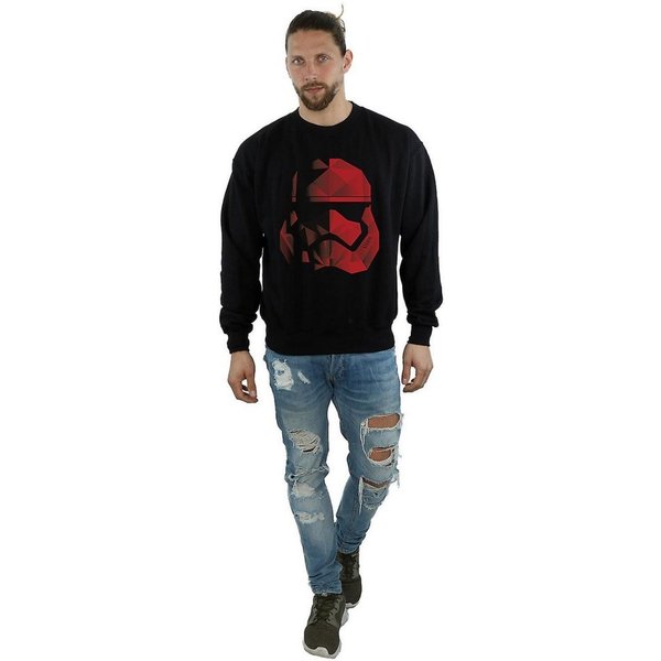 Star Wars: The Last Jedi Men's Stormtrooper Cubist Helmet Sweatshirt in Black | Size: 2XL