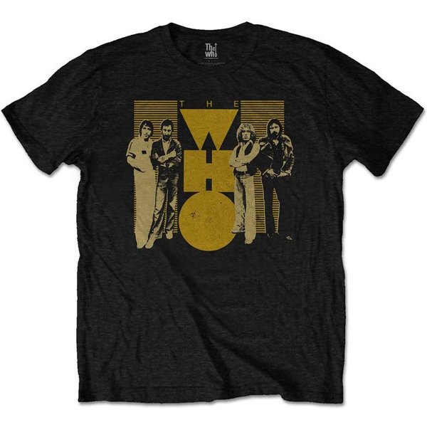 The Who Men's Group Shot Cotton T-Shirt in Black | Size: Large